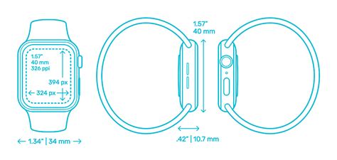 Apple Watch SE (2nd Gen) - 40 mm Dimensions & Drawings | Dimensions.com