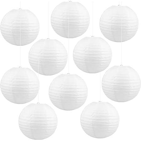 Lanternes Rondes En Papier Blanc Lot De 12 Lampions Ronds En Papier