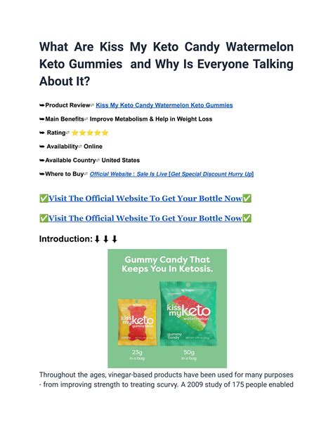 What Are Kiss My Keto Candy Watermelon Keto Gummies And Why Is Everyone Talking About It By