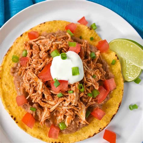 Shredded Chicken Tostadas Cook2eatwell