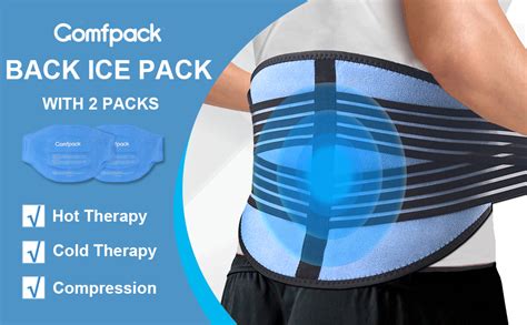 Comfpack Ice Pack For Back Pain Relief Gel Packs Hot Cold Compress