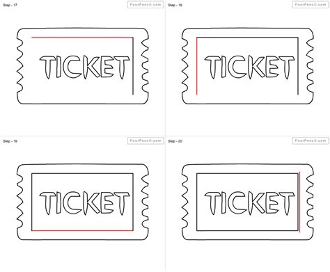 How To Draw A Ticket Easy