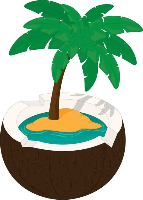 Little Sand Island With Palm Tree In Coconut Vector Illustration 23884406 Vector Art At Vecteezy