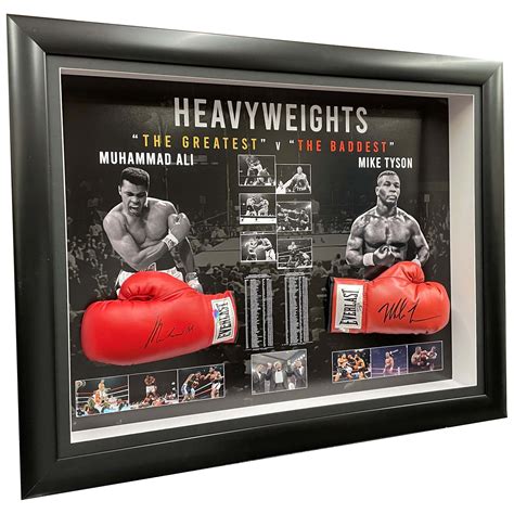 Muhammed Ali & Mike Tyson Hand Signed Boxing Gloves Framed - Icons of Sport