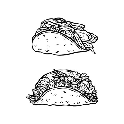 Ilustra O De Contorno De Taco Desenhado Vetor Gr Tis