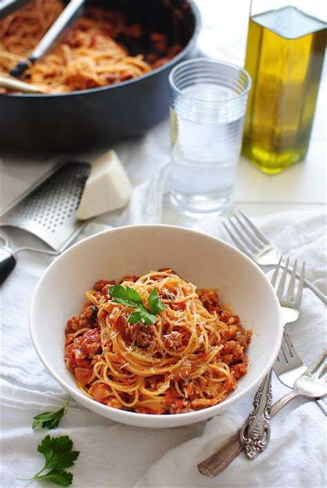 Angel Hair With A Tomato Meat Sauce Bev Cooks