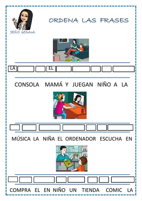 Ordena Y Forma Oraciones Worksheet Artofit