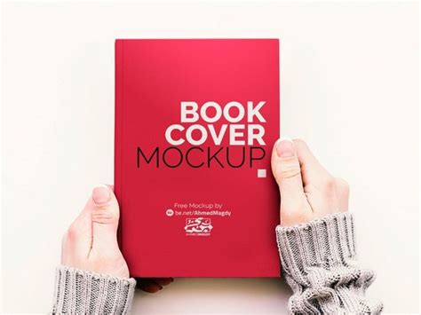 Free Hand Holding Book Cover Mockup | Creative Sofa | Book cover mockup ...