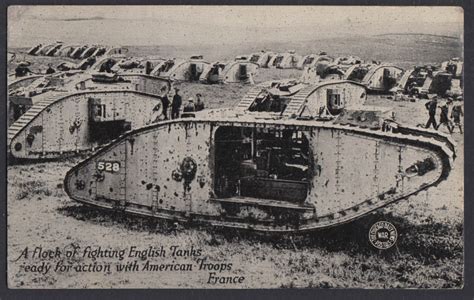 English Tanks ready for action with American Troops World War I ...