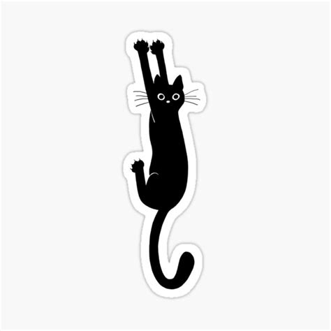 Black Cat Holding On Sticker For Sale By Jenn Inashvili Redbubble