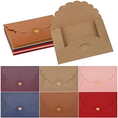 QINREN 36pcs Gift Card Envelopes Mini Envelopes Pearlescent Paper