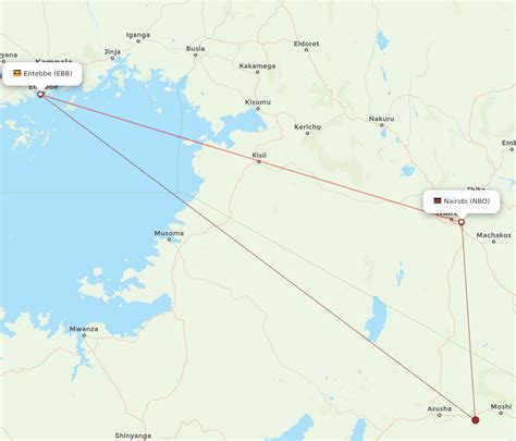 All Flight Routes From Nairobi To Entebbe Nbo To Ebb Flight Routes