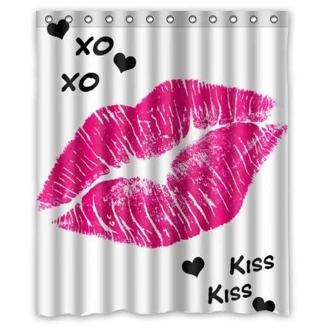 Sex Lip And Kiss Me Sayings Custom Bathroom Curtain Shower Waterproof Bathroom Shower Curtain