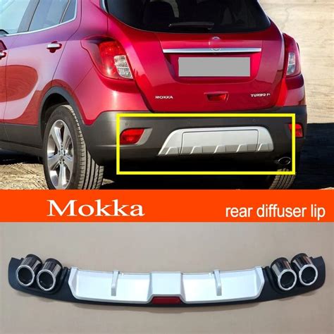 Mokka Abs Plastic Silver Black Car Rear Bumper Rear Diffuser Spoiler