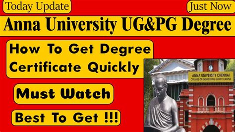 Anna University Degree Certificate How To Get Degree Certificate