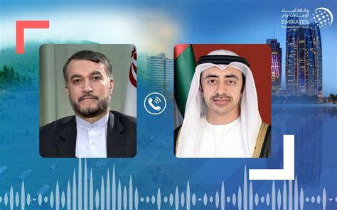 عبدالله بن زايد ووزير خارجية إيران يبحثان العلاقات الثنائية