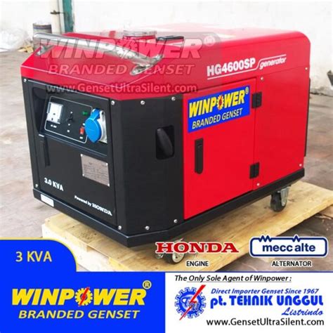 Genset Honda 3 KVA Max 3000 Watt Silent Mecc Alte HG4600SP Jual