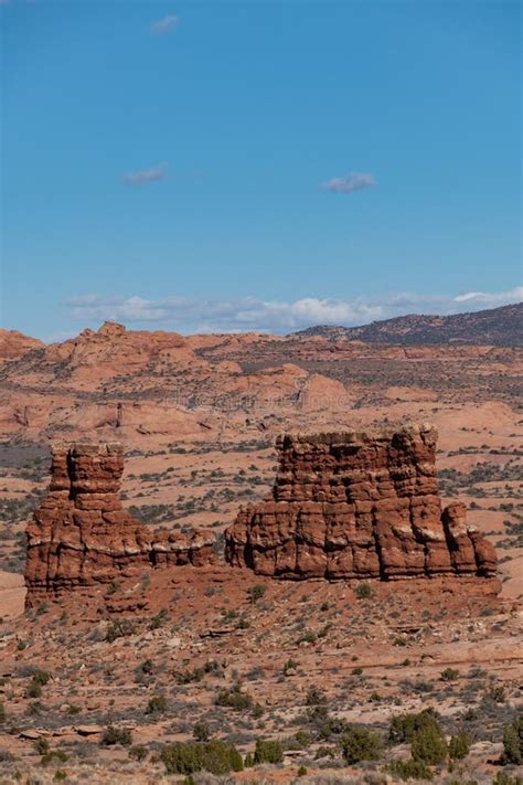 Rock Formations In The Courthouse Towers Section Of Arches National