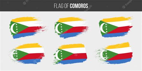 Bandeiras De Comores Bandeira De Ilustração Vetorial Grunge De Pincelada De Comores Isoladas Em