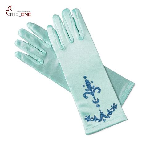 Girls Elsa Coronation Gloves 6 Colors Brocade Long Finger Gloves 24cm