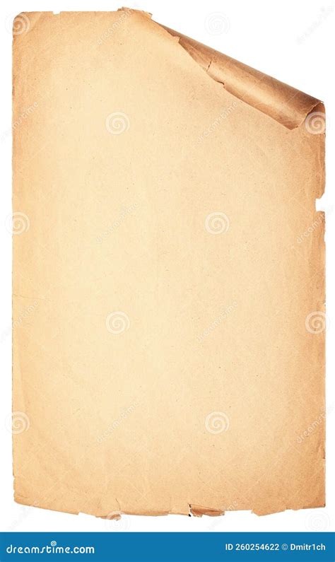 Vintage Paper Scroll Isolated on White, Grunge Papyrus Texture As ...