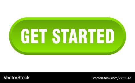 Get Started Button Rounded Green Sign Royalty Free Vector