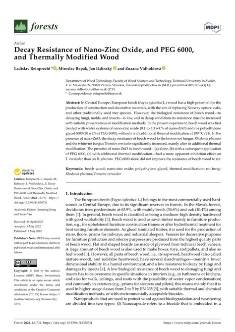 PDF Decay Resistance Of Nano Zinc Oxide And PEG 6000 And Thermally