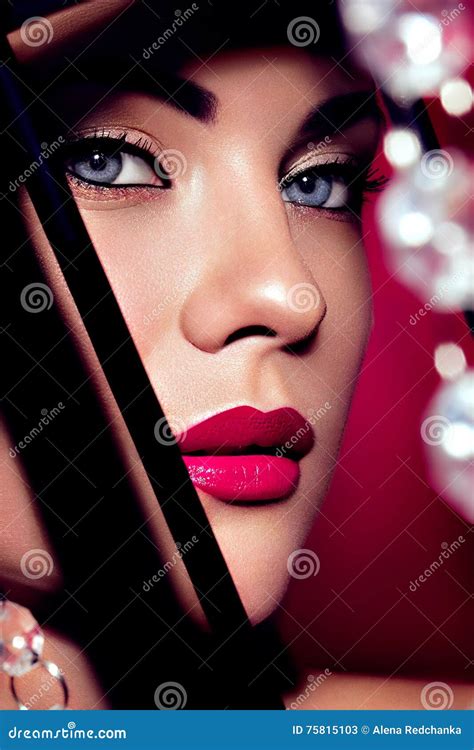 Beauty Fashion Model Woman Face Stock Image Image Of Complexion