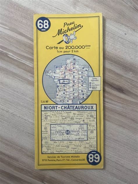 Ancienne Carte Routi Re Vintage Michelin N De Niort Chateauroux