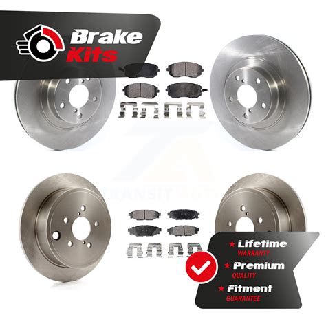 Front Rear Brake Rotor Semi Metallic Pad Kit For Subaru