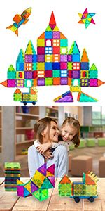 Amazon BMAG Magnetic Tiles 120 PCS Magnetic Building Blocks 3D