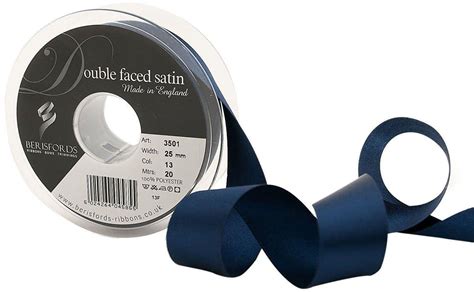 Berisfords Double Faced Satin Ribbon Navy