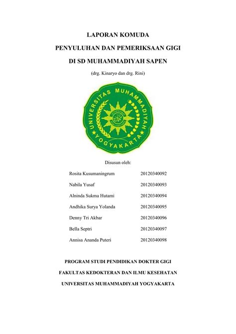 Laporan Komuda Penyuluhan Dan Pemeriksaan Gigi Pdf