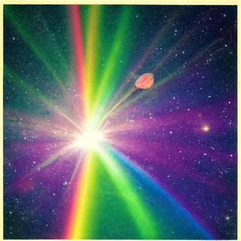 Rainbow Beam Of Shiny Light In Space Vintage Stable Diffusion Openart