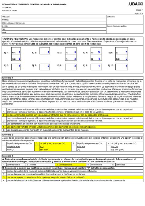 Clave Tema Y Parcial De Ipc De A O Si Estudian No Son