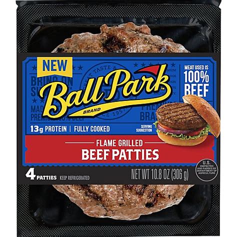 Ball Park™ Flame Grilled Beef Patties 4 Count Ground Beef And Burgers