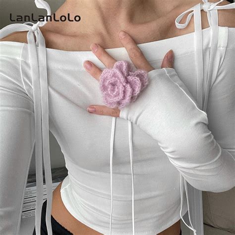 LanLanLoLo Women 2023 Solid Color Fashion Bowknot Off Shoulder Long