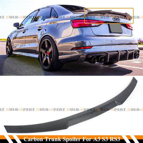 For 14 2020 Audi A3 Sline S3 Rs3 4dr Sedan 8v M Style Carbon Fiber Trunk Spoiler Ebay