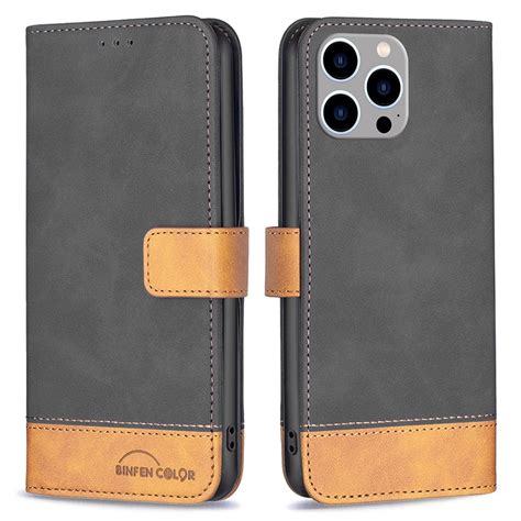 BINFEN COLOR BF Series 7 IPhone 14 Pro Max Leather Etui Svart