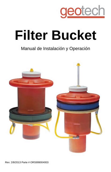 PDF Geotech Filter Bucket Manual de Instalación y Operación