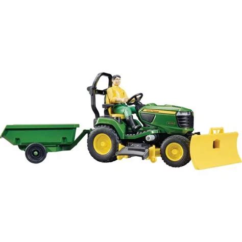 Tracteur Tondeuse John Deere X Avec Jardinier Et Remorque Au Eme