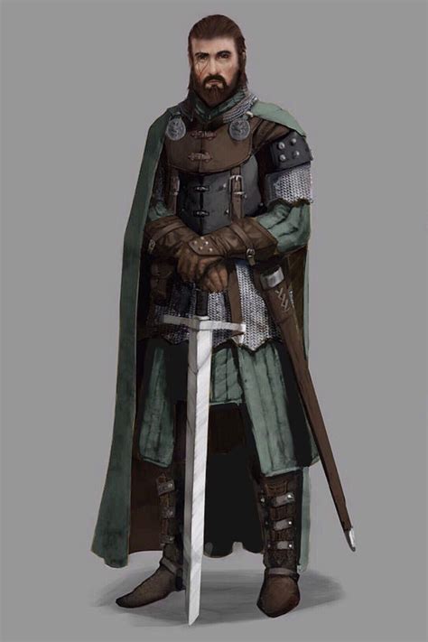 M Ranger Royal Constable Medium Armor Cloak Longsword Male Urban City