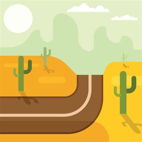 Premium Vector Desert Road Vector Image Isolated Background