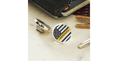 Custom 911 Dispatcher Usa Flag Thin Gold Line Lapel Pin Zazzle