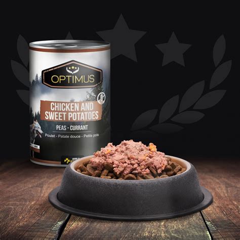 P T E Optimus Poulet Et Patate Douce Sans C R Ales Pour Chien