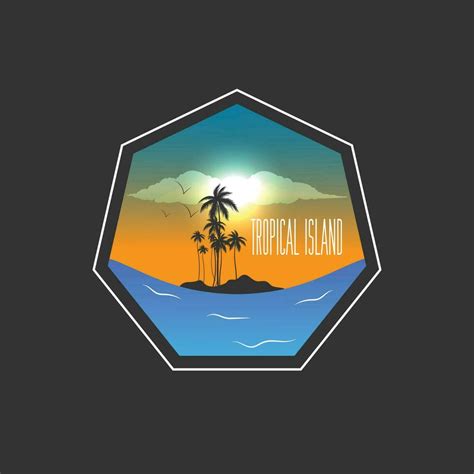 Tropical Island logo vector 27202280 Vector Art at Vecteezy