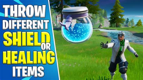 Throw Different Shield Items Or Healing Items Guide Fortnite Chapter