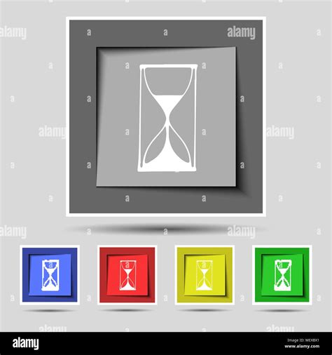 Hourglass Sign Icon Sand Timer Symbol Set Of Colour Buttons Vector