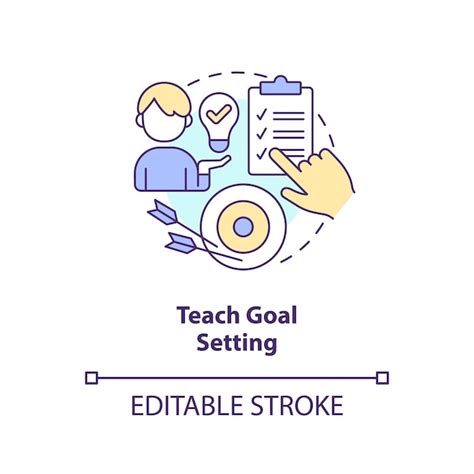 Premium Vector Teach Goal Setting Concept Icon