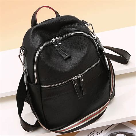 Genuine Leather Women Backpack Fashion Knapsack Female Single Shoulder